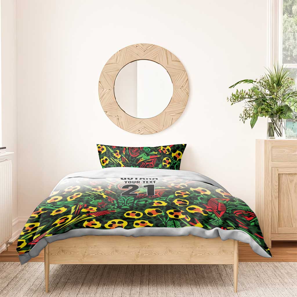 Custom Guyana Football Bedding Set Spirit of the Jaguar - White - Wonder Print Shop
