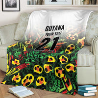 Custom Guyana Football Blanket Spirit of the Jaguar - White - Wonder Print Shop