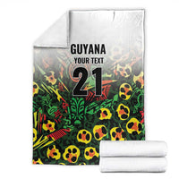 Custom Guyana Football Blanket Spirit of the Jaguar - White - Wonder Print Shop
