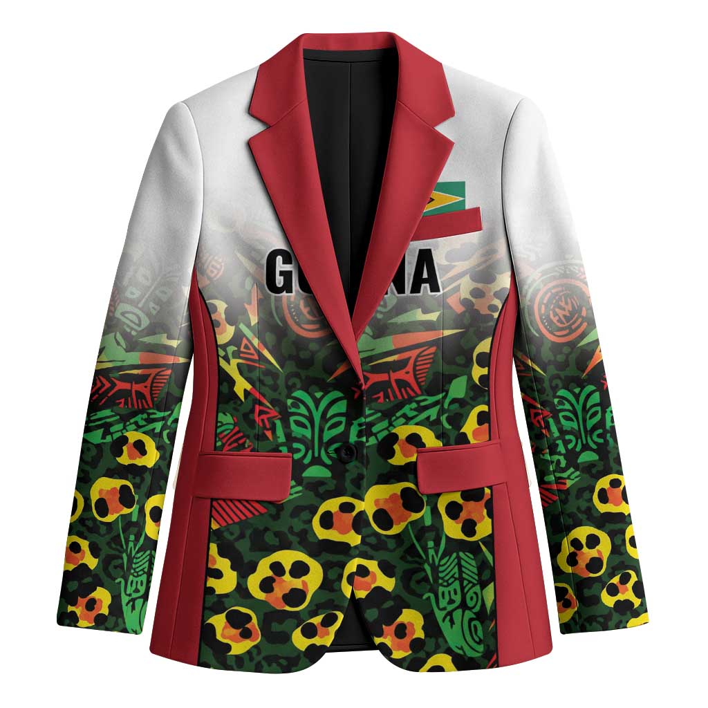 Custom Guyana Football Blazer Spirit of the Jaguar - White - Wonder Print Shop