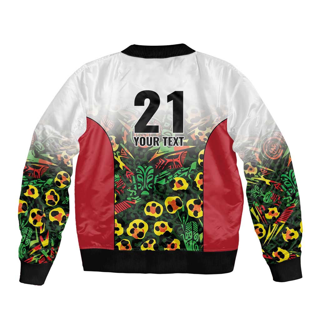Custom Guyana Football Bomber Jacket Spirit of the Jaguar - White - Wonder Print Shop