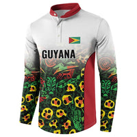 Custom Guyana Football Button Sweatshirt Spirit of the Jaguar - White - Wonder Print Shop