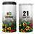 Custom Guyana Football 4 in 1 Can Cooler Tumbler Spirit of the Jaguar - White - Wonder Print Shop