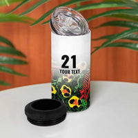 Custom Guyana Football 4 in 1 Can Cooler Tumbler Spirit of the Jaguar - White - Wonder Print Shop