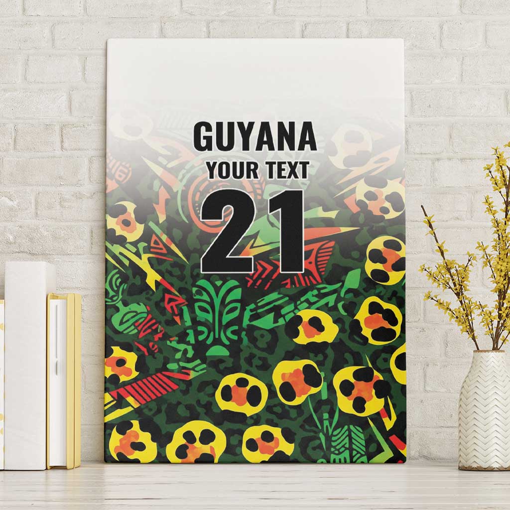 Custom Guyana Football Canvas Wall Art Spirit of the Jaguar - White - Wonder Print Shop