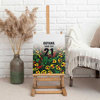 Custom Guyana Football Canvas Wall Art Spirit of the Jaguar - White - Wonder Print Shop