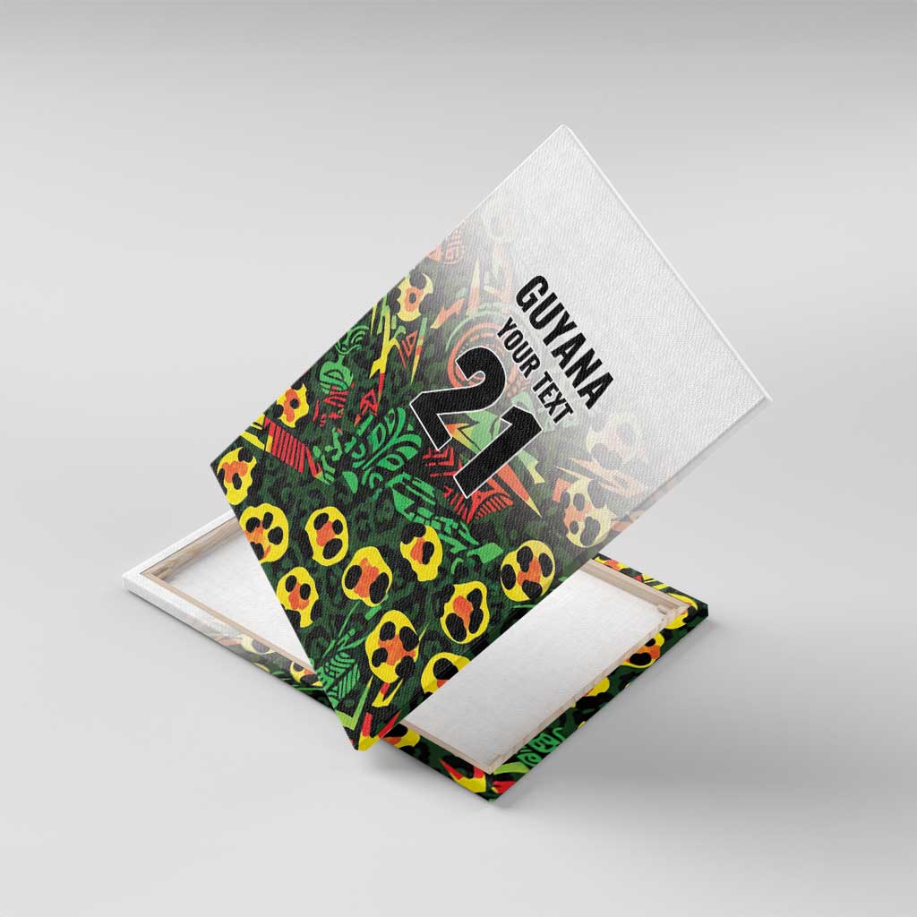 Custom Guyana Football Canvas Wall Art Spirit of the Jaguar - White - Wonder Print Shop