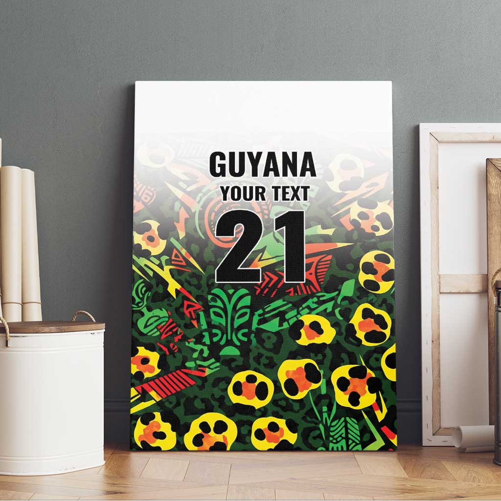 Custom Guyana Football Canvas Wall Art Spirit of the Jaguar - White - Wonder Print Shop