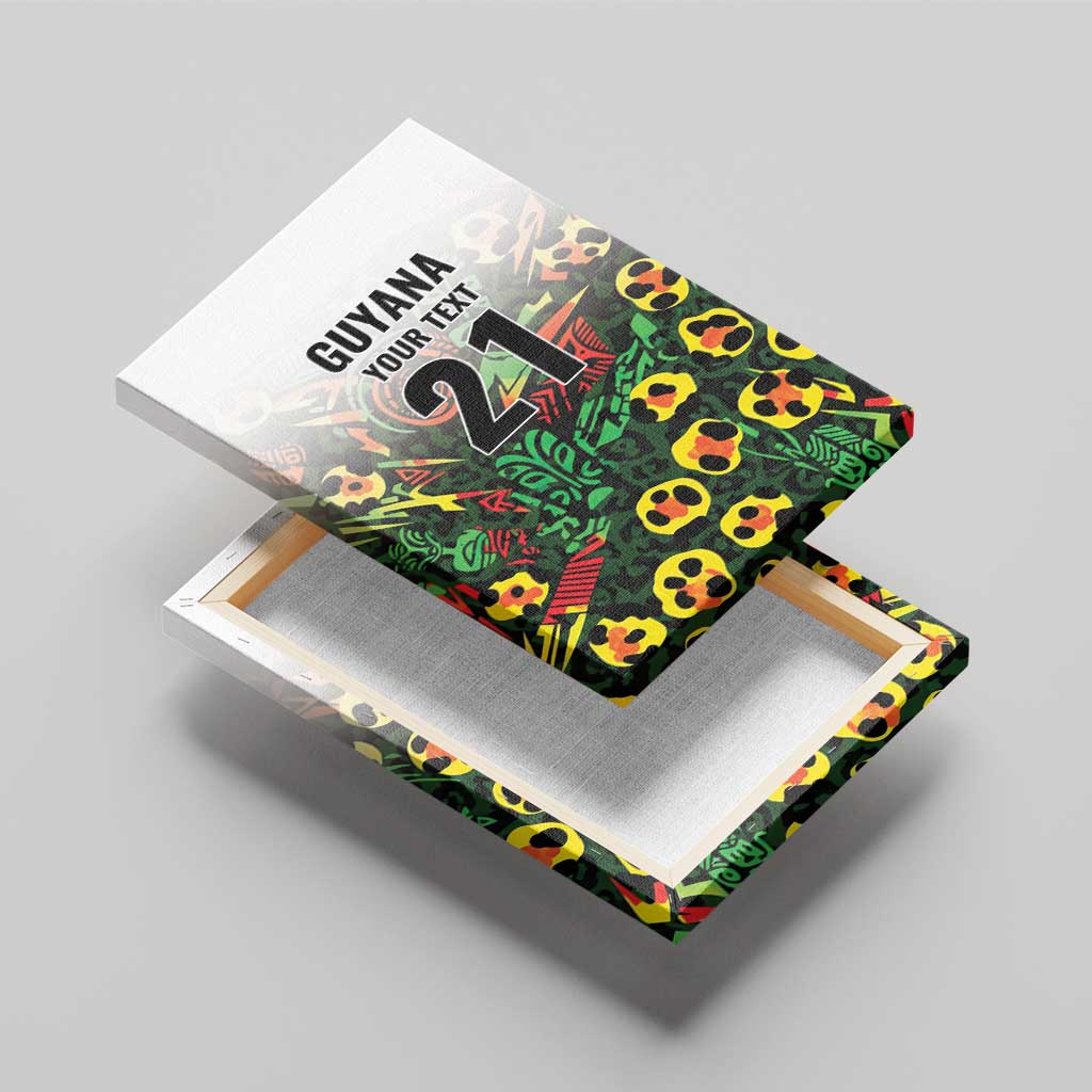 Custom Guyana Football Canvas Wall Art Spirit of the Jaguar - White - Wonder Print Shop