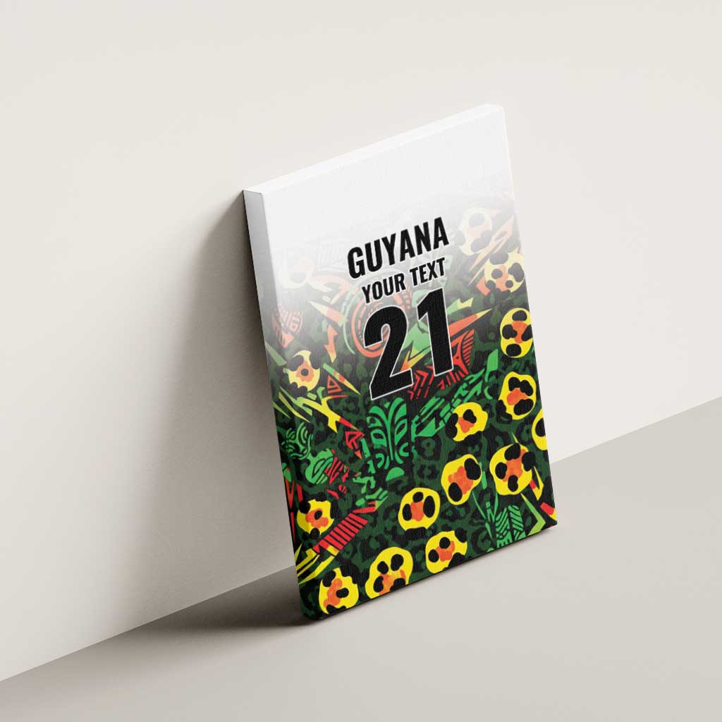 Custom Guyana Football Canvas Wall Art Spirit of the Jaguar - White - Wonder Print Shop
