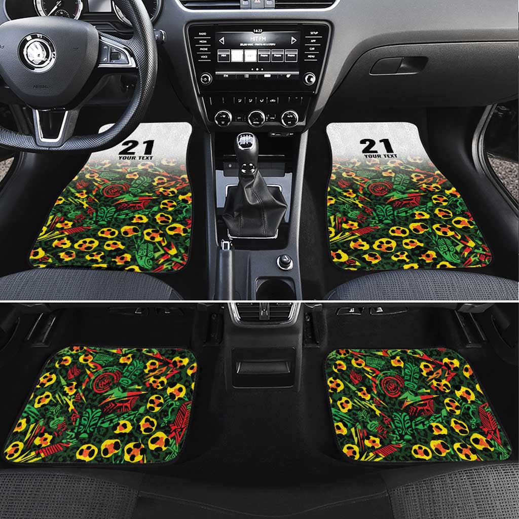Custom Guyana Football Car Mats Spirit of the Jaguar - White - Wonder Print Shop