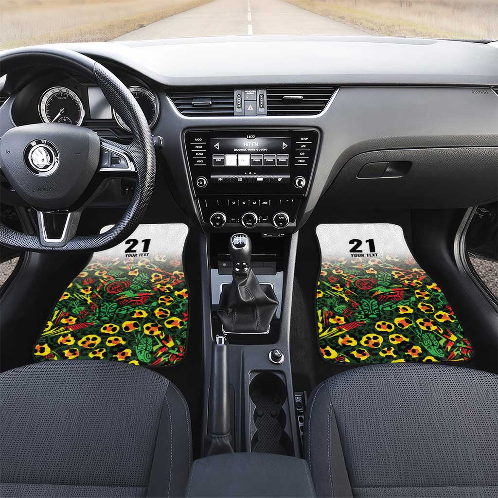 Custom Guyana Football Car Mats Spirit of the Jaguar - White - Wonder Print Shop