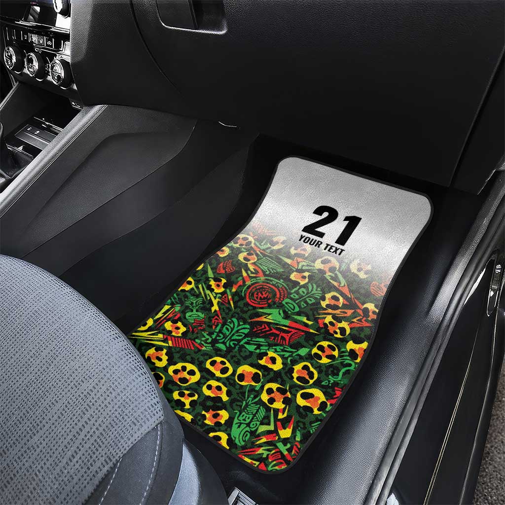 Custom Guyana Football Car Mats Spirit of the Jaguar - White - Wonder Print Shop