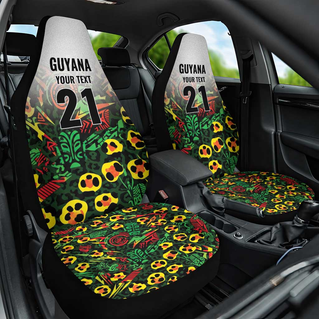 Custom Guyana Football Car Seat Cover Spirit of the Jaguar - White - Wonder Print Shop