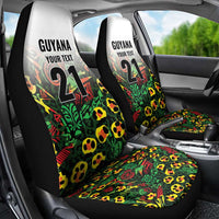 Custom Guyana Football Car Seat Cover Spirit of the Jaguar - White - Wonder Print Shop