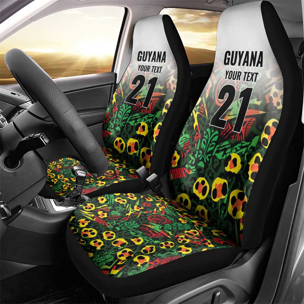 Custom Guyana Football Car Seat Cover Spirit of the Jaguar - White - Wonder Print Shop