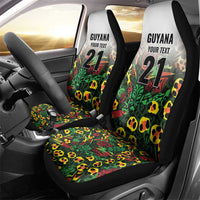 Custom Guyana Football Car Seat Cover Spirit of the Jaguar - White - Wonder Print Shop