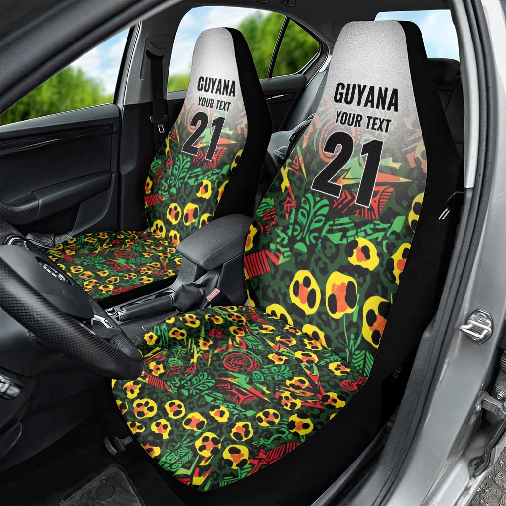 Custom Guyana Football Car Seat Cover Spirit of the Jaguar - White - Wonder Print Shop