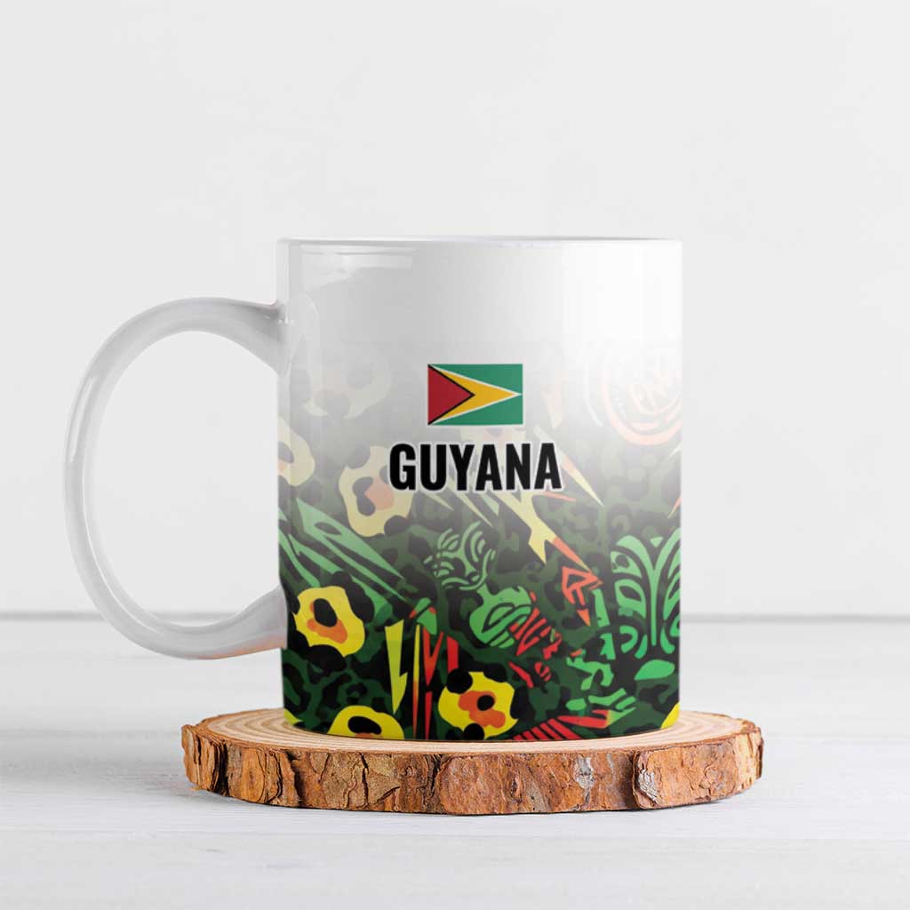 Custom Guyana Football Ceramic Mug Spirit of the Jaguar - White - Wonder Print Shop