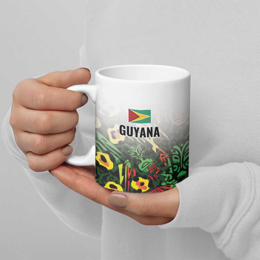 Custom Guyana Football Ceramic Mug Spirit of the Jaguar - White - Wonder Print Shop