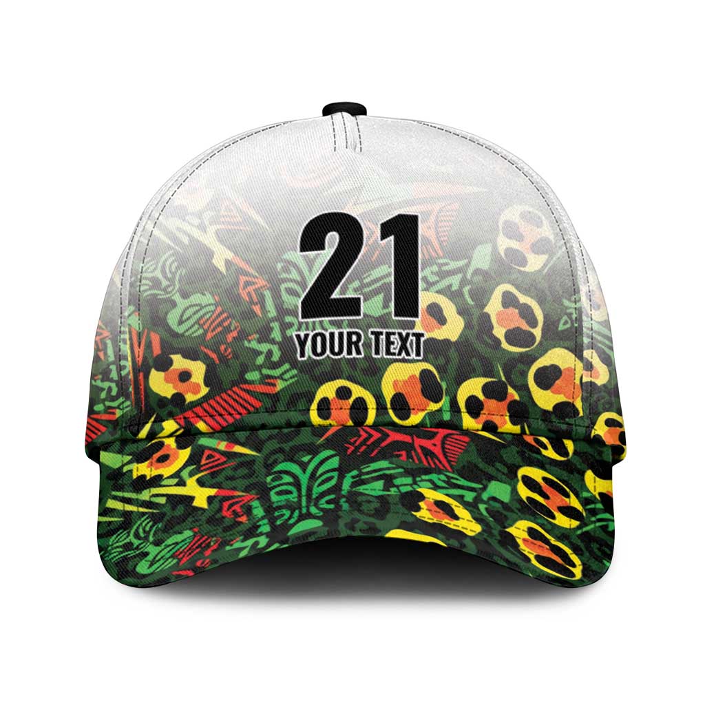 Custom Guyana Football Classic Cap Spirit of the Jaguar - White - Wonder Print Shop