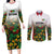 Custom Guyana Football Couples Matching Long Sleeve Bodycon Dress and Long Sleeve Button Shirt Spirit of the Jaguar - White - Wonder Print Shop