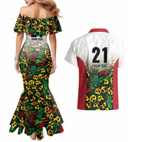 Custom Guyana Football Couples Matching Mermaid Dress and Hawaiian Shirt Spirit of the Jaguar - White - Wonder Print Shop