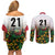 Custom Guyana Football Couples Matching Off Shoulder Short Dress and Long Sleeve Button Shirt Spirit of the Jaguar - White - Wonder Print Shop