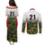 Custom Guyana Football Couples Matching Puletasi and Long Sleeve Button Shirt Spirit of the Jaguar - White - Wonder Print Shop
