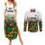 Custom Guyana Football Couples Matching Summer Maxi Dress and Long Sleeve Button Shirt Spirit of the Jaguar - White - Wonder Print Shop