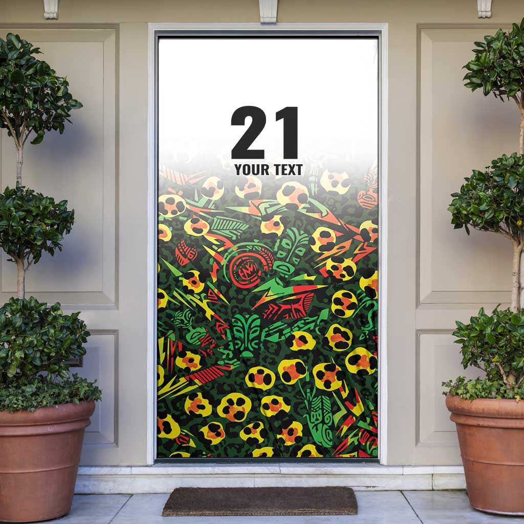 Custom Guyana Football Door Cover Spirit of the Jaguar - White - Wonder Print Shop