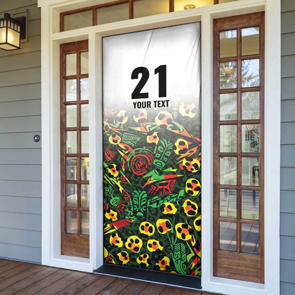 Custom Guyana Football Door Cover Spirit of the Jaguar - White - Wonder Print Shop