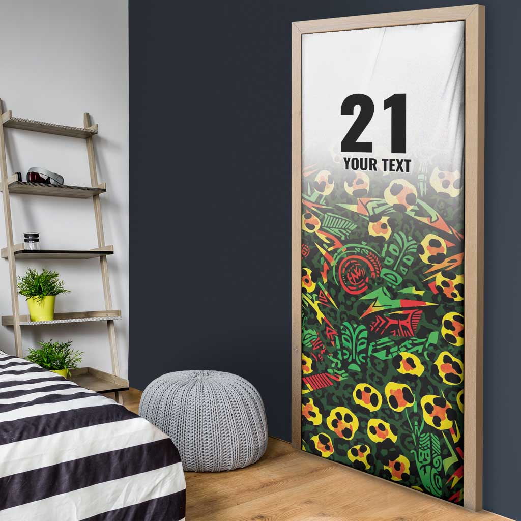 Custom Guyana Football Door Cover Spirit of the Jaguar - White - Wonder Print Shop