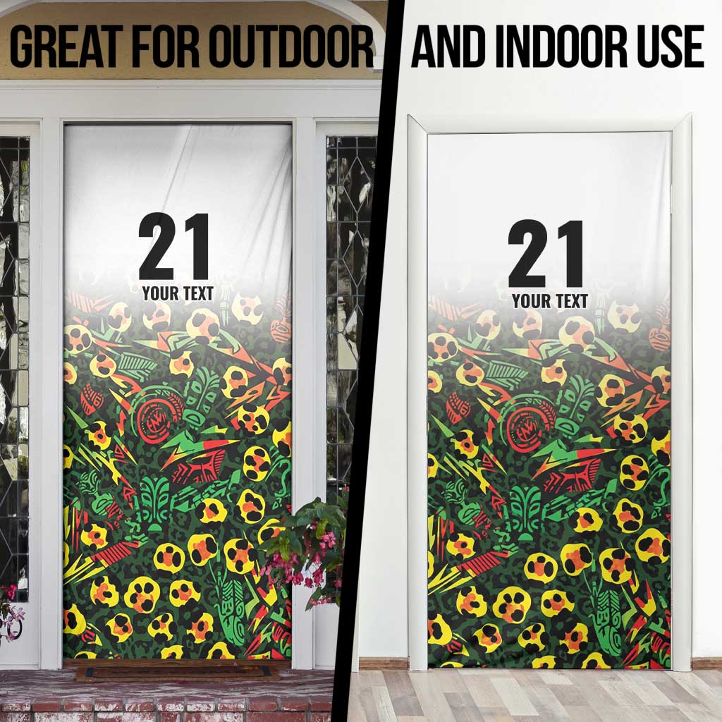 Custom Guyana Football Door Cover Spirit of the Jaguar - White - Wonder Print Shop