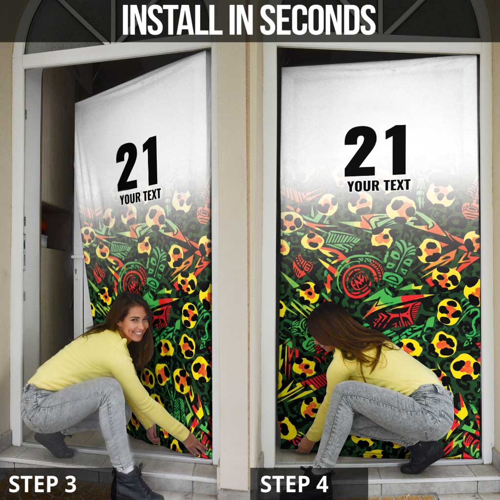 Custom Guyana Football Door Cover Spirit of the Jaguar - White - Wonder Print Shop