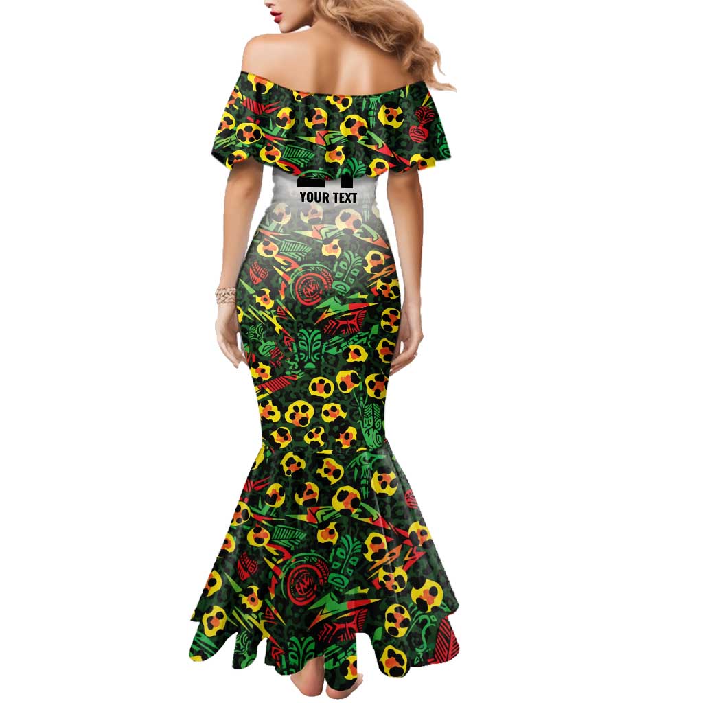 Custom Guyana Football Family Matching Mermaid Dress and Hawaiian Shirt Spirit of the Jaguar - White - Wonder Print Shop