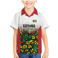 Custom Guyana Football Family Matching Mermaid Dress and Hawaiian Shirt Spirit of the Jaguar - White - Wonder Print Shop