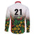 Custom Guyana Football Family Matching Off The Shoulder Long Sleeve Dress and Hawaiian Shirt Spirit of the Jaguar - White - Wonder Print Shop
