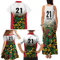 Custom Guyana Football Family Matching Tank Maxi Dress and Hawaiian Shirt Spirit of the Jaguar - White - Wonder Print Shop