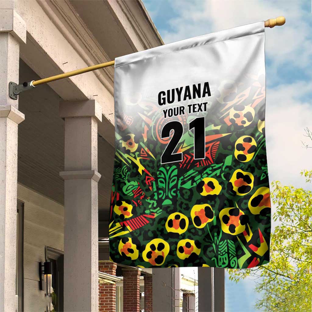 Custom Guyana Football Garden Flag Spirit of the Jaguar - White - Wonder Print Shop