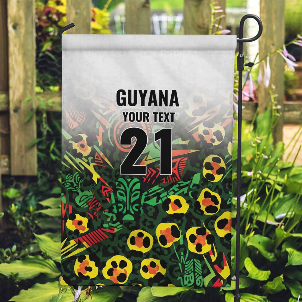 Custom Guyana Football Garden Flag Spirit of the Jaguar - White - Wonder Print Shop