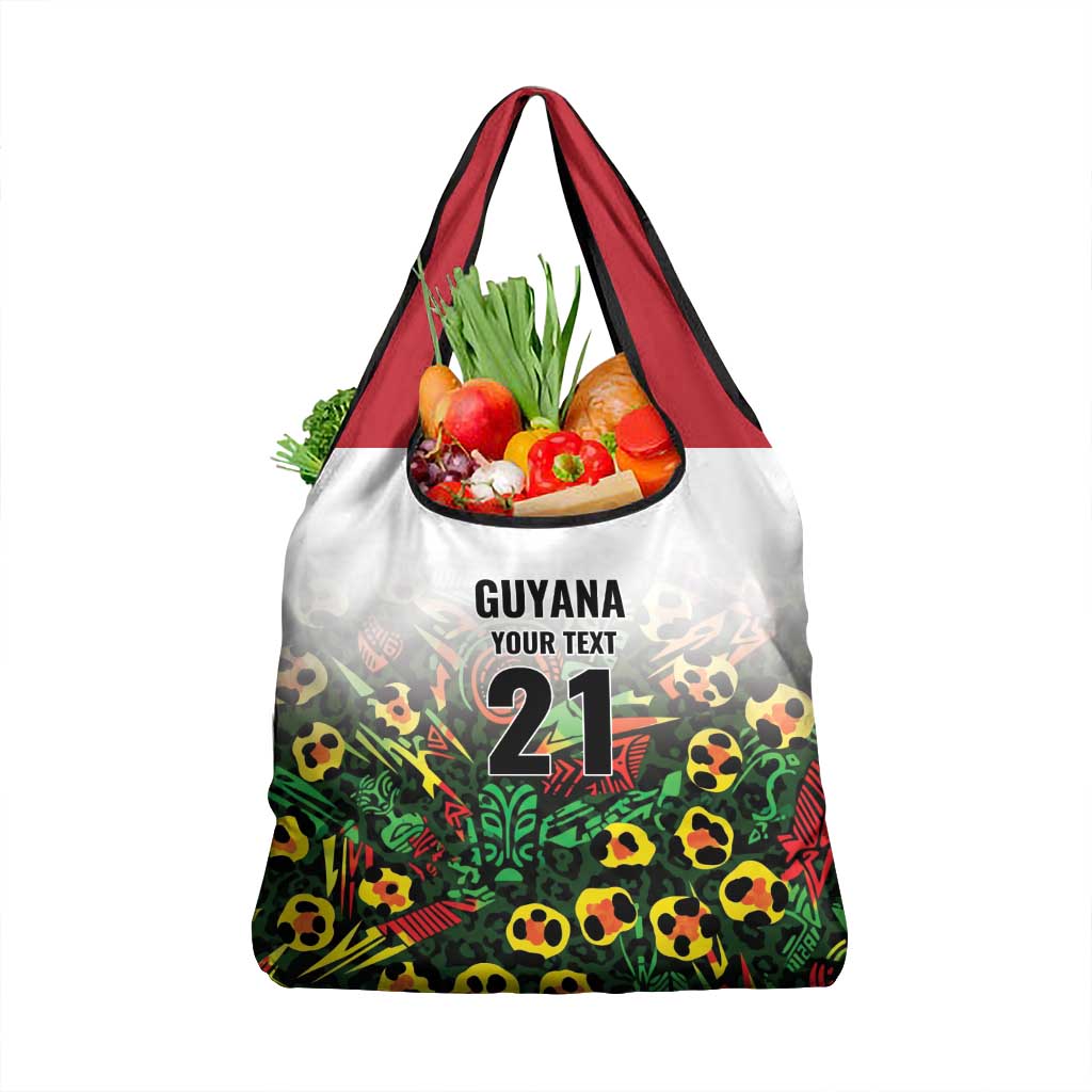 Custom Guyana Football Grocery Bag Spirit of the Jaguar - White - Wonder Print Shop
