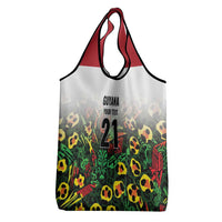 Custom Guyana Football Grocery Bag Spirit of the Jaguar - White - Wonder Print Shop