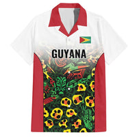 Custom Guyana Football Hawaiian Shirt Spirit of the Jaguar - White - Wonder Print Shop