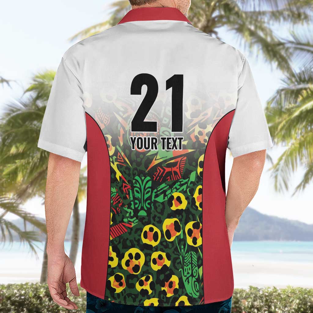 Custom Guyana Football Hawaiian Shirt Spirit of the Jaguar - White - Wonder Print Shop