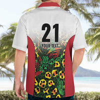 Custom Guyana Football Hawaiian Shirt Spirit of the Jaguar - White - Wonder Print Shop