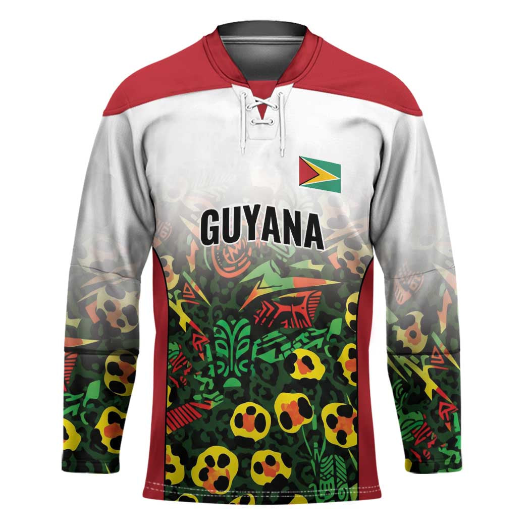 Custom Guyana Football Hockey Jersey Spirit of the Jaguar - White - Wonder Print Shop