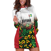 Custom Guyana Football Hoodie Dress Spirit of the Jaguar - White - Wonder Print Shop