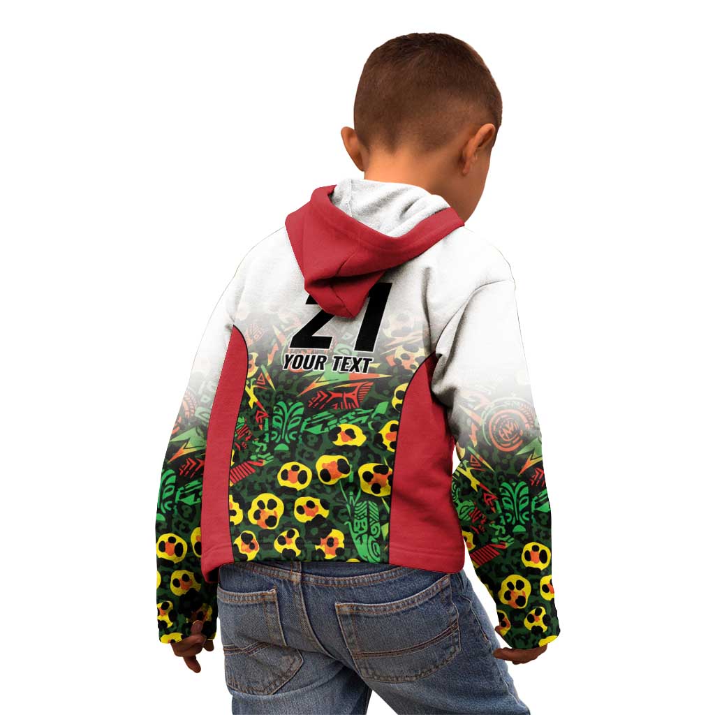Custom Guyana Football Kid Hoodie Spirit of the Jaguar - White - Wonder Print Shop