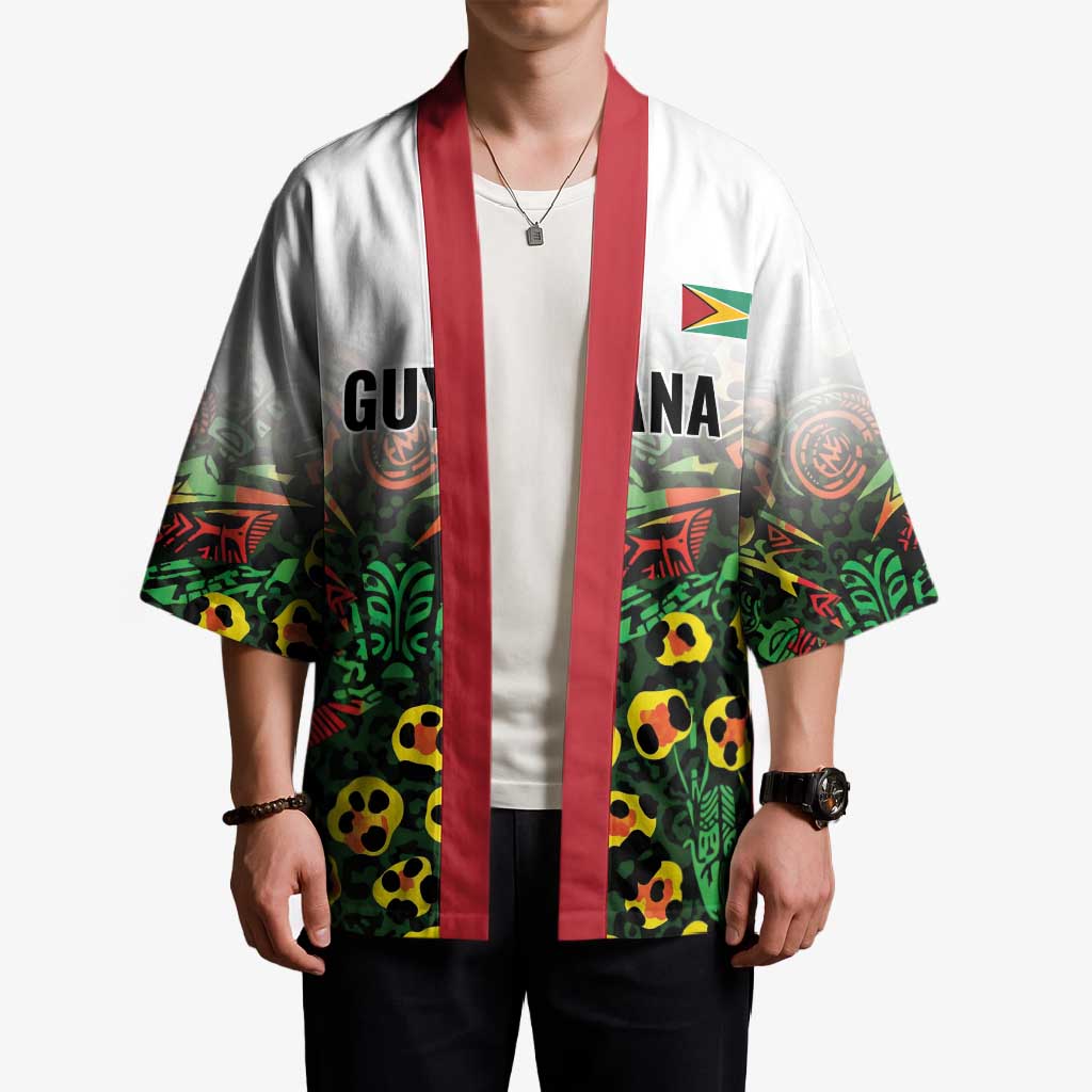 Custom Guyana Football Kimono Spirit of the Jaguar - White - Wonder Print Shop